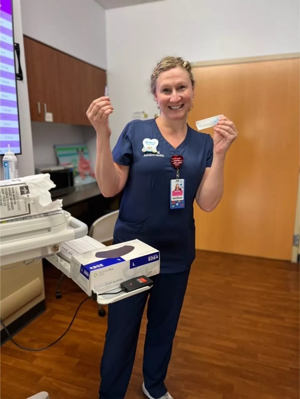 Braun with her mobile flu cart.